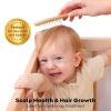 imageYoofoss 4 Piece Baby Hair Brush and Comb SetWooden Baby Hair Brush with Natural Ultra Soft Goat Hair Baby Comb Set for Boy Girl  GreenWood