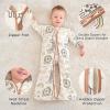 imageYoofoss Baby Sleep Sack 06 Months 10 Tog Long Sleeve Sleep Sack Organic Cotton Wearable Blanket for Newborns 2Way Zipper Quilted Sleeping SacksSmallBrown Giraffe