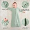 imageYoofoss Baby Sleep Sack 06 Months 10 Tog Long Sleeve Sleep Sack Organic Cotton Wearable Blanket for Newborns 2Way Zipper Quilted Sleeping SacksSmallGreen