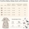 imageYoofoss Baby Sleep Sack 06 Months 10 Tog Long Sleeve Sleep Sack Organic Cotton Wearable Blanket for Newborns 2Way Zipper Quilted Sleeping SacksSmallKhaki Dinosaur