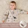 imageYoofoss Baby Sleep Sack 06 Months 10 Tog Long Sleeve Sleep Sack Organic Cotton Wearable Blanket for Newborns 2Way Zipper Quilted Sleeping SacksSmallKhaki Dinosaur