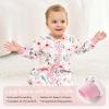 imageYoofoss Baby Sleep Sack 06 Months 10 Tog Long Sleeve Sleep Sack Organic Cotton Wearable Blanket for Newborns 2Way Zipper Quilted Sleeping SacksSmallPink Flowers