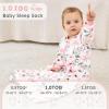 imageYoofoss Baby Sleep Sack 06 Months 10 Tog Long Sleeve Sleep Sack Organic Cotton Wearable Blanket for Newborns 2Way Zipper Quilted Sleeping SacksSmallPink Flowers