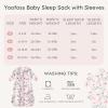 imageYoofoss Baby Sleep Sack 06 Months 10 Tog Long Sleeve Sleep Sack Organic Cotton Wearable Blanket for Newborns 2Way Zipper Quilted Sleeping SacksSmallPink Flowers