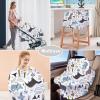 imageYoofoss Nursing Cover Breastfeeding Scarf  Baby Car Seat Covers Infant Stroller Cover Strechy Carseat Canopy for Boys and Girls BearDinosaur
