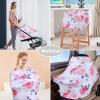 imageYoofoss Nursing Cover Breastfeeding Scarf  Baby Car Seat Covers Infant Stroller Cover Strechy Carseat Canopy for Boys and Girls BearFlower