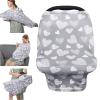imageYoofoss Nursing Cover Breastfeeding Scarf  Baby Car Seat Covers Infant Stroller Cover Strechy Carseat Canopy for Boys and Girls BearGray