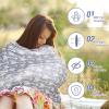 imageYoofoss Nursing Cover Breastfeeding Scarf  Baby Car Seat Covers Infant Stroller Cover Strechy Carseat Canopy for Boys and Girls BearGrey