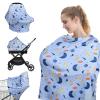 imageYoofoss Nursing Cover Breastfeeding Scarf  Baby Car Seat Covers Infant Stroller Cover Strechy Carseat Canopy for Boys and Girls BearStar