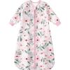 imageYoofoss Baby Sleep Sack 06 Months 10 Tog Long Sleeve Sleep Sack Organic Cotton Wearable Blanket for Newborns 2Way Zipper Quilted Sleeping SacksSmallPink Flowers
