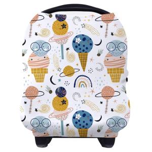 imageYoofoss Nursing Cover Breastfeeding Scarf  Baby Car Seat Covers Infant Stroller Cover Strechy Carseat Canopy for Boys and Girls BearIce Cream