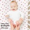 imageYoofoss Baby Crib Sheets for Boys Girls Fitted Crib Sheet 2 Pack for Standard Crib and Toddler Mattress Super Soft Microfiber Baby Sheet 28x52x8inGreenLeafPinklove