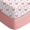 imageYoofoss Baby Crib Sheets for Boys Girls Fitted Crib Sheet 2 Pack for Standard Crib and Toddler Mattress Super Soft Microfiber Baby Sheet 28x52x8inGreenLeafPink  Butterflies