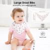 imageYoofoss Muslin Baby Bibs 10 Pack 100 Organic Cotton 6Layer Soft Absorbent Drool Bandana Baby Bibs for Drooling and Teething for Boys and Girls Pink FlowerPink Flower