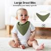 imageYoofoss Muslin Baby Bibs 10 Pack 100 Organic Cotton 6Layer Soft Absorbent Drool Bandana Baby Bibs for Drooling and Teething for Boys and Girls Pink FlowerGradient Blue
