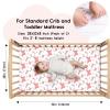 imageYoofoss Baby Crib Sheets for Boys Girls Fitted Crib Sheet 2 Pack for Standard Crib and Toddler Mattress Super Soft Microfiber Baby Sheet 28x52x8inApricotGreenPink  Butterflies