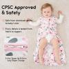 imageYoofoss Baby Sleep Sack 612 Months 05 Tog Wearable Blanket for Baby 3 Pack 100 Organic Cotton Infant Toddler Sleeping Sack 2Way Zipper Lightweight Sleep SackPink Floral