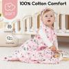 imageYoofoss Baby Sleep Sack 612 Months 05 Tog Wearable Blanket for Baby 3 Pack 100 Organic Cotton Infant Toddler Sleeping Sack 2Way Zipper Lightweight Sleep SackPink Floral