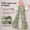 imageYoofoss Baby Sleep Sack 612 Months 05 Tog Wearable Blanket for Baby 3 Pack 100 Organic Cotton Infant Toddler Sleeping Sack 2Way Zipper Lightweight Sleep SackGreen Forest