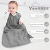 imageYoofoss Baby Sleep Sack 612 Months 05 Tog Wearable Blanket for Baby 3 Pack 100 Organic Cotton Infant Toddler Sleeping Sack 2Way Zipper Lightweight Sleep SackGreengreypurple