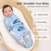 imageYoofoss Baby Swaddles for Newborns 100 Organic Cotton Adjustable Swaddle Sleep Sack 03 Months Newborn Swaddle Sack Breathable SoftSmallBlue