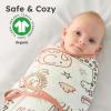 imageYoofoss Baby Swaddles for Newborns 100 Organic Cotton Adjustable Swaddle Sleep Sack 03 Months Newborn Swaddle Sack Breathable SoftSmallBrown Animals