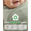 imageYoofoss Baby Swaddles for Newborns 100 Organic Cotton Adjustable Swaddle Sleep Sack 03 Months Newborn Swaddle Sack Breathable SoftSmallGreen Leaf