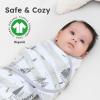 imageYoofoss Baby Swaddles for Newborns 100 Organic Cotton Adjustable Swaddle Sleep Sack 03 Months Newborn Swaddle Sack Breathable SoftSmallGrey Forest