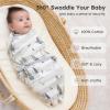 imageYoofoss Baby Swaddles for Newborns 100 Organic Cotton Adjustable Swaddle Sleep Sack 03 Months Newborn Swaddle Sack Breathable SoftSmallGrey Forest