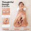 imageYoofoss Baby Wearable Blanket TOG 25 Winter Sleep Sack 1824 Months 100 Organic Cotton Toddler Sleeping Sack with 2Way Zipper Warm Quilted Sleep Sack10 Togbrown Animal