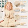 imageYoofoss Baby Wearable Blanket TOG 25 Winter Sleep Sack 1824 Months 100 Organic Cotton Toddler Sleeping Sack with 2Way Zipper Warm Quilted Sleep SackApricot