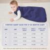 imageYoofoss Baby Wearable Blanket TOG 25 Winter Sleep Sack 1824 Months 100 Organic Cotton Toddler Sleeping Sack with 2Way Zipper Warm Quilted Sleep SackNavy Blue