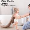 imageYoofoss Hooded Baby Towels for Newborn 100 Muslin Cotton Baby Bath Towel with Hood for Babies Infant Toddler and Kids Large 32x32Inch Soft and Absorbent Newborn Essential1pack Coffee