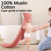imageYoofoss Hooded Baby Towels for Newborn 2 Pack 100 Muslin Organic Cotton Baby Bath Towel with Hood for Babies Infant Toddler and Kids Large 32x32Inch Soft and Absorbent Newborn EssentialPink Rainbow