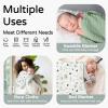 imageYoofoss Hooded Baby Towels for Newborn 2 Pack 100 Muslin Organic Cotton Baby Bath Towel with Hood for Babies Infant Toddler and Kids Large 32x32Inch Soft and Absorbent Newborn EssentialGreen and White Forest