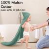 imageYoofoss Hooded Baby Towels for Newborn 2 Pack 100 Muslin Organic Cotton Baby Bath Towel with Hood for Babies Infant Toddler and Kids Large 32x32Inch Soft and Absorbent Newborn EssentialGradient Green