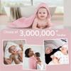 imageYoofoss Hooded Baby Towels for Newborn 2 Pack 100 Muslin Organic Cotton Baby Bath Towel with Hood for Babies Infant Toddler and Kids Large 32x32Inch Soft and Absorbent Newborn EssentialPink and White Leaf