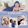 imageYoofoss Hooded Baby Towels for Newborn 2 Pack 100 Muslin Organic Cotton Baby Bath Towel with Hood for Babies Infant Toddler and Kids Large 32x32Inch Soft and Absorbent Newborn EssentialNavy Dinosaur