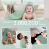 imageYoofoss Hooded Baby Towels for Newborn 2 Pack 100 Muslin Organic Cotton Baby Bath Towel with Hood for Babies Infant Toddler and Kids Large 32x32Inch Soft and Absorbent Newborn EssentialGradient Green