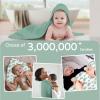 imageYoofoss Hooded Baby Towels for Newborn 2 Pack 100 Muslin Organic Cotton Baby Bath Towel with Hood for Babies Infant Toddler and Kids Large 32x32Inch Soft and Absorbent Newborn EssentialGreen Elephant