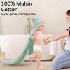 imageYoofoss Hooded Baby Towels for Newborn 2 Pack 100 Muslin Organic Cotton Baby Bath Towel with Hood for Babies Infant Toddler and Kids Large 32x32Inch Soft and Absorbent Newborn EssentialApricot and Green