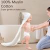 imageYoofoss Hooded Baby Towels for Newborn 2 Pack 100 Muslin Organic Cotton Baby Bath Towel with Hood for Babies Infant Toddler and Kids Large 32x32Inch Soft and Absorbent Newborn EssentialWhite2 Pack