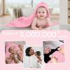 imageYoofoss Hooded Baby Towels for Newborn 2 Pack 100 Muslin Organic Cotton Baby Bath Towel with Hood for Babies Infant Toddler and Kids Large 32x32Inch Soft and Absorbent Newborn EssentialWhite and Pink