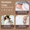 imageYoofoss Hooded Baby Towels for Newborn 2 Pack 100 Muslin Organic Cotton Baby Bath Towel with Hood for Babies Infant Toddler and Kids Large 32x32Inch Soft and Absorbent Newborn EssentialWhite2 Pack