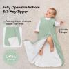 imageYoofoss Rayon Made from Bamboo Baby Sleep Sack 06 Months 10 Tog Baby Wearable Blanket Super Soft Infant Toddler Sleeping Sack 2Way ZipperGreen