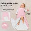 imageYoofoss Rayon Made from Bamboo Baby Sleep Sack 06 Months 10 Tog Baby Wearable Blanket Super Soft Infant Toddler Sleeping Sack 2Way ZipperPink
