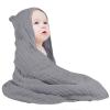imageYoofoss Hooded Baby Towels for Newborn 100 Muslin Cotton Baby Bath Towel with Hood for Babies Infant Toddler and Kids Large 32x32Inch Soft and Absorbent Newborn Essential1pack Grey