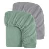 imageYoofoss Muslin Crib Sheets for Boys Girls 100 Cotton Fitted Baby Crib Sheet 2 Pack Soft and Breathable for Standard Crib Mattress ampamp Toddler Mattress 52quotx28quotGreygreen