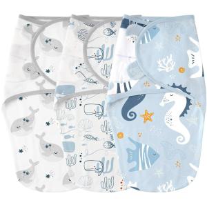 imageYoofoss Baby Swaddles for Newborns 100 Organic Cotton Adjustable Swaddle Sleep Sack 03 Months Newborn Swaddle Sack Breathable SoftSmallBlue