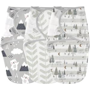 imageYoofoss Baby Swaddles for Newborns 100 Organic Cotton Adjustable Swaddle Sleep Sack 03 Months Newborn Swaddle Sack Breathable SoftSmallGrey Forest